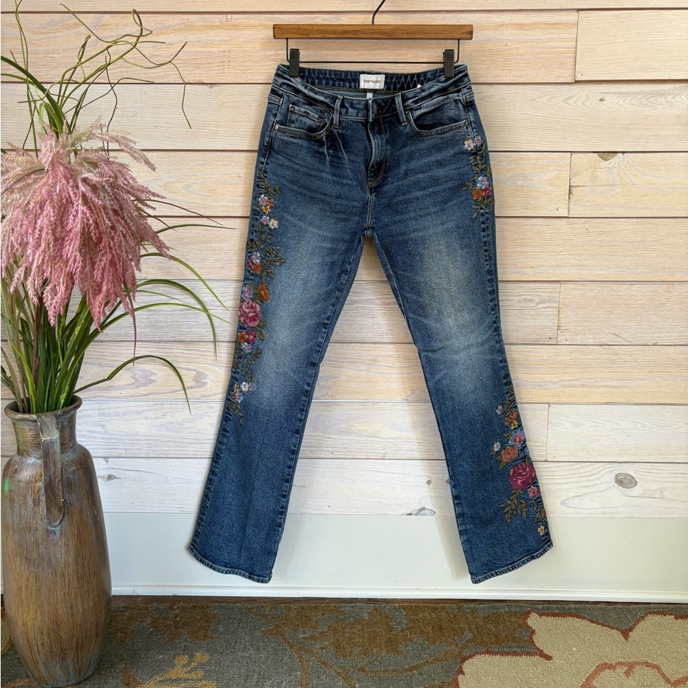 DRIFTWOOD Floral Embroidered Boot Cut Jeans